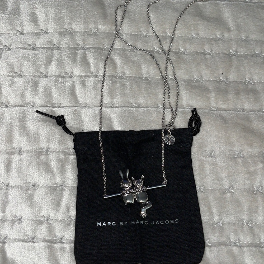 NWT Marc by Marc Jacobs silver necklace rabbit 15” long beautiful for a gift